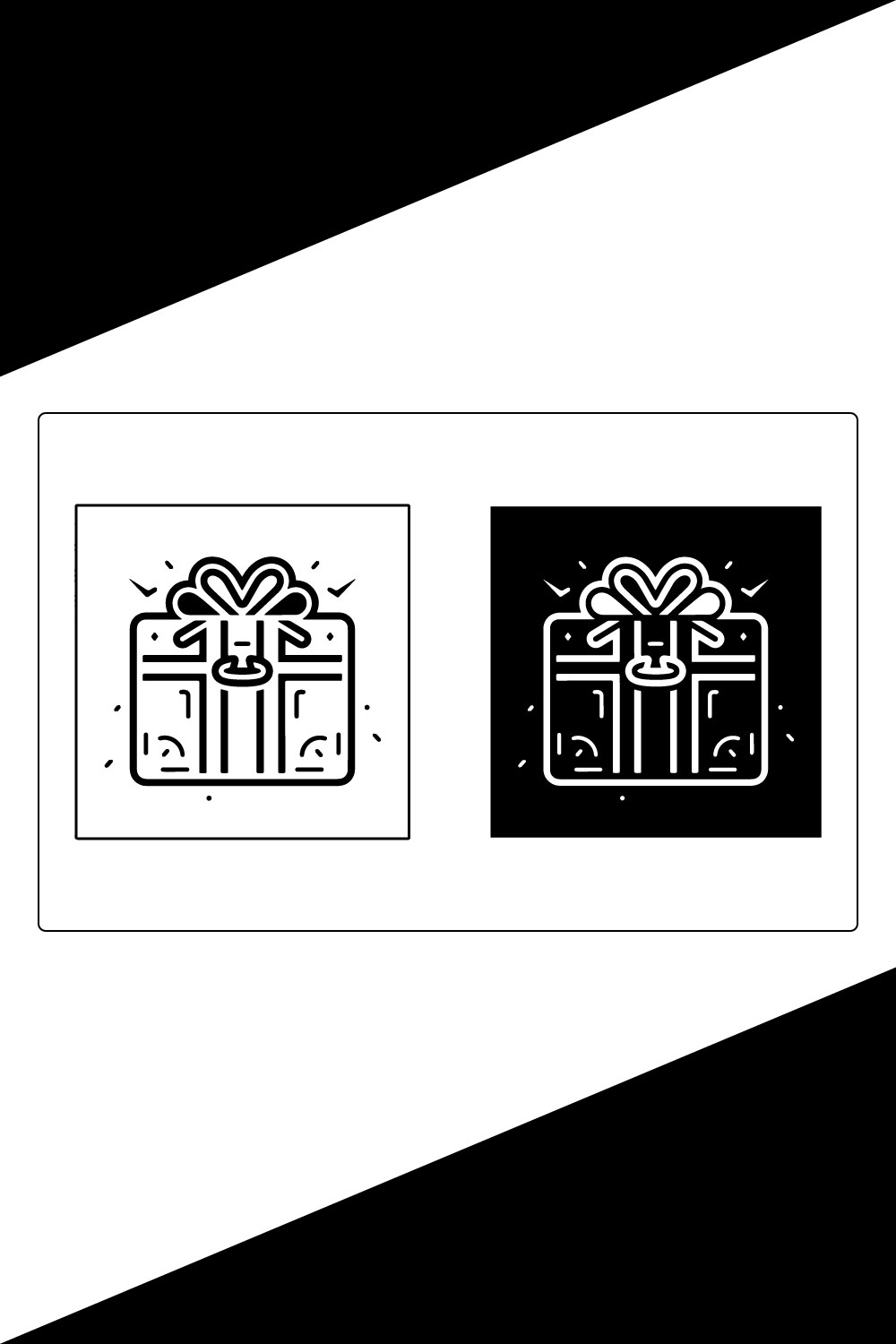 Gift box with ribbon line icon,Gift box icon,Set of gift box icons - MasterBundles pinterest preview image.