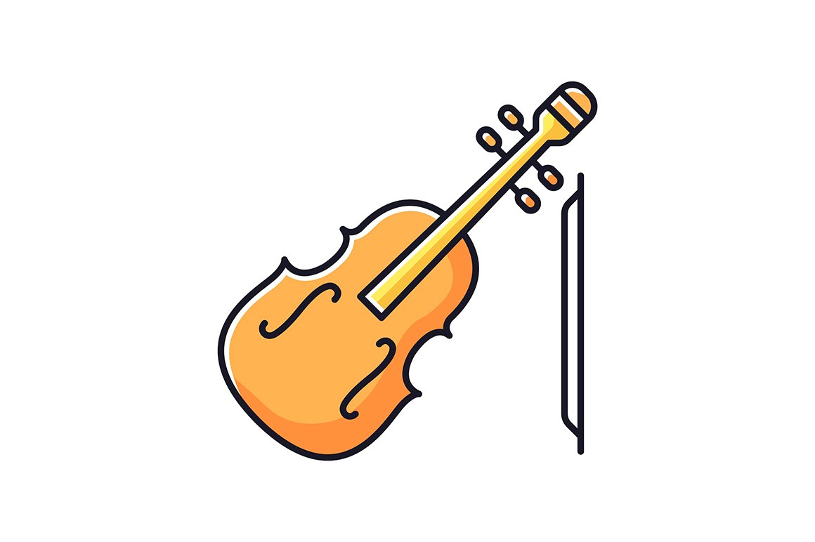 Violin RGB color icon cover image.