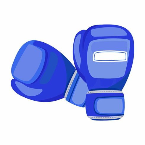 Boxing gloves semi flat color object cover image.