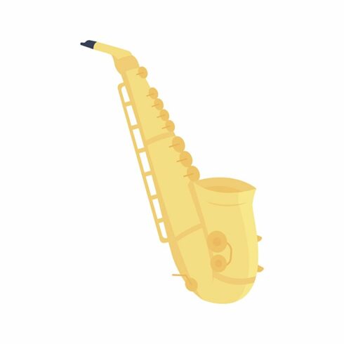 Saxophone semi flat color object cover image.