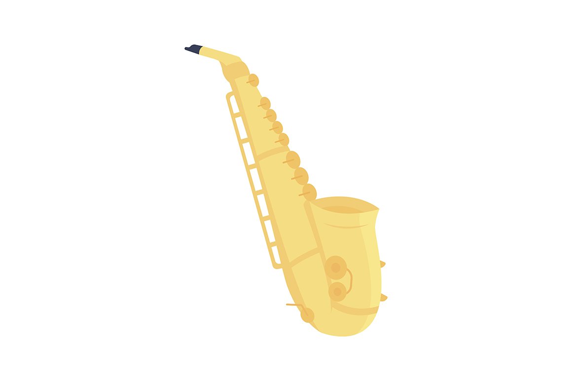 Saxophone semi flat color object cover image.
