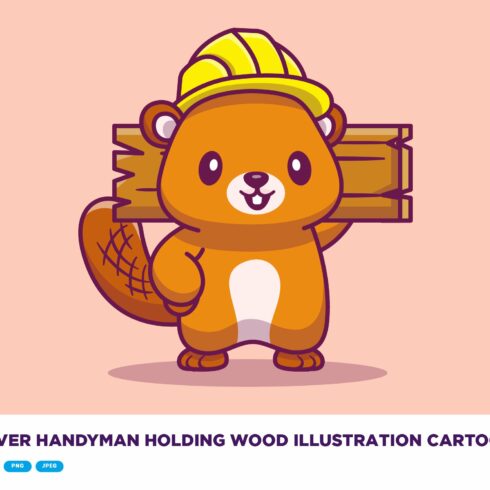 Cute Beaver Handyman Holding Wood cover image.
