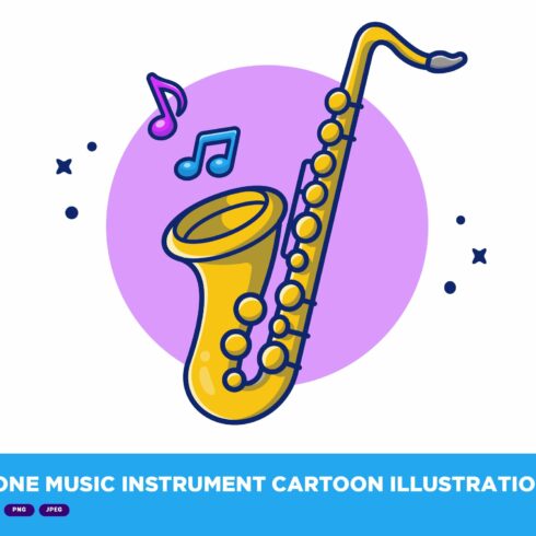 Saxophone Music Instrument Cartoon cover image.