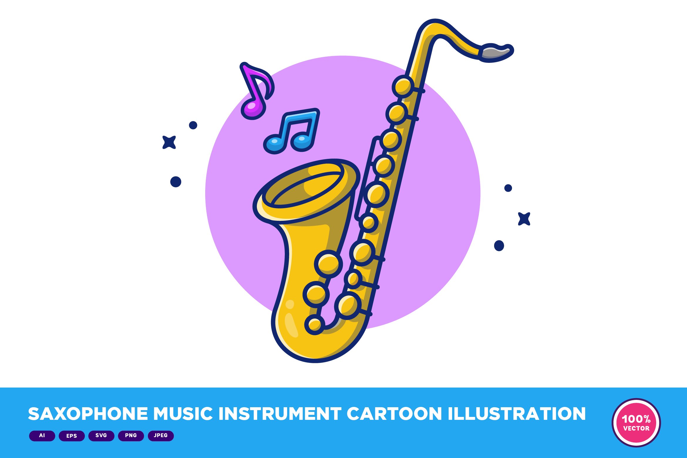 Saxophone Music Instrument Cartoon cover image.