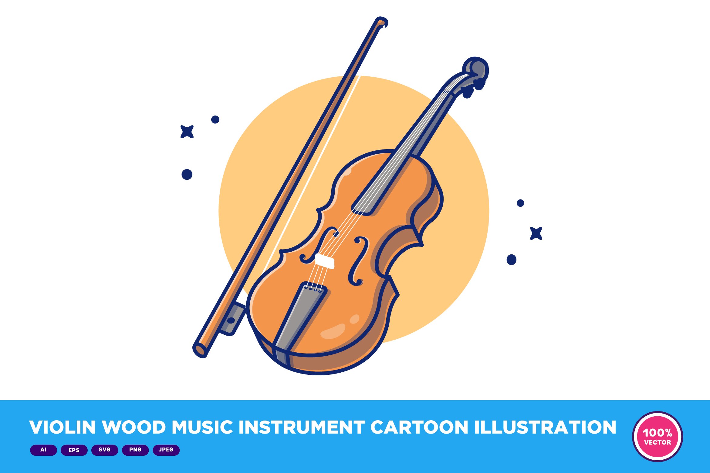 Violin Wood Music Instrument Cartoon cover image.