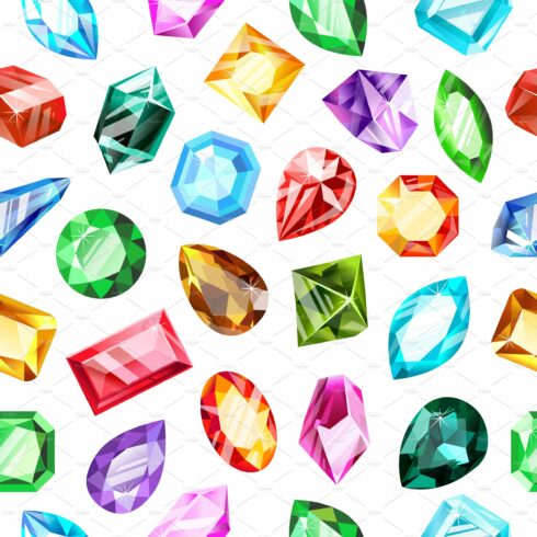 Jewel gems pattern. Crystal gemstone cover image.