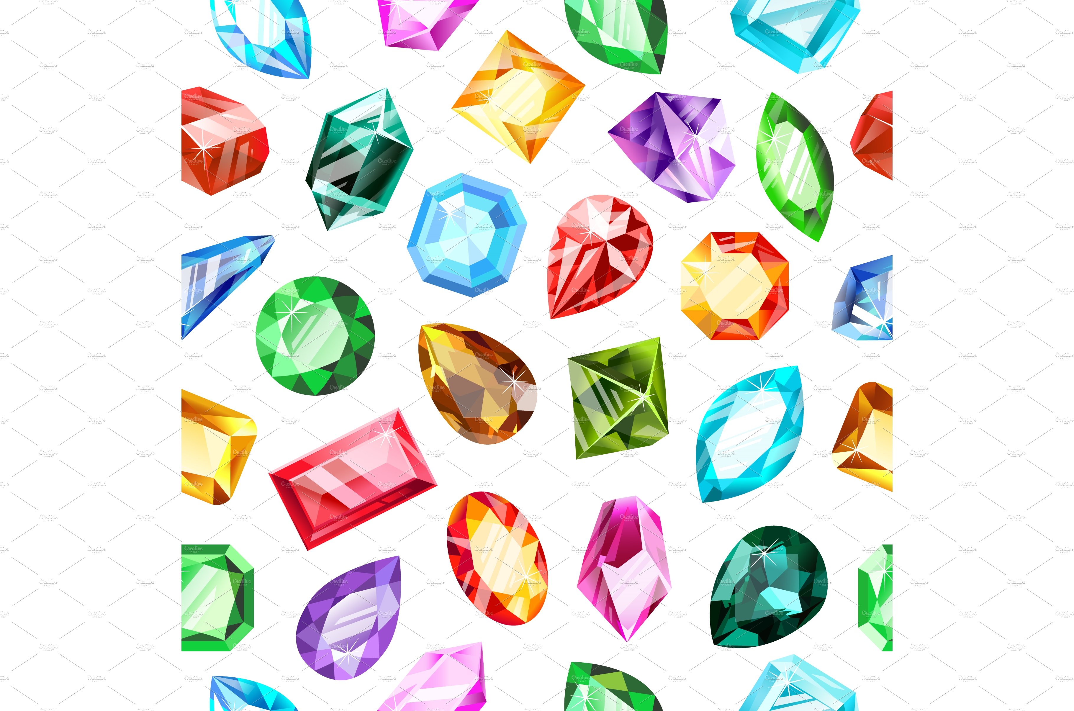 Jewel gems pattern. Crystal gemstone cover image.