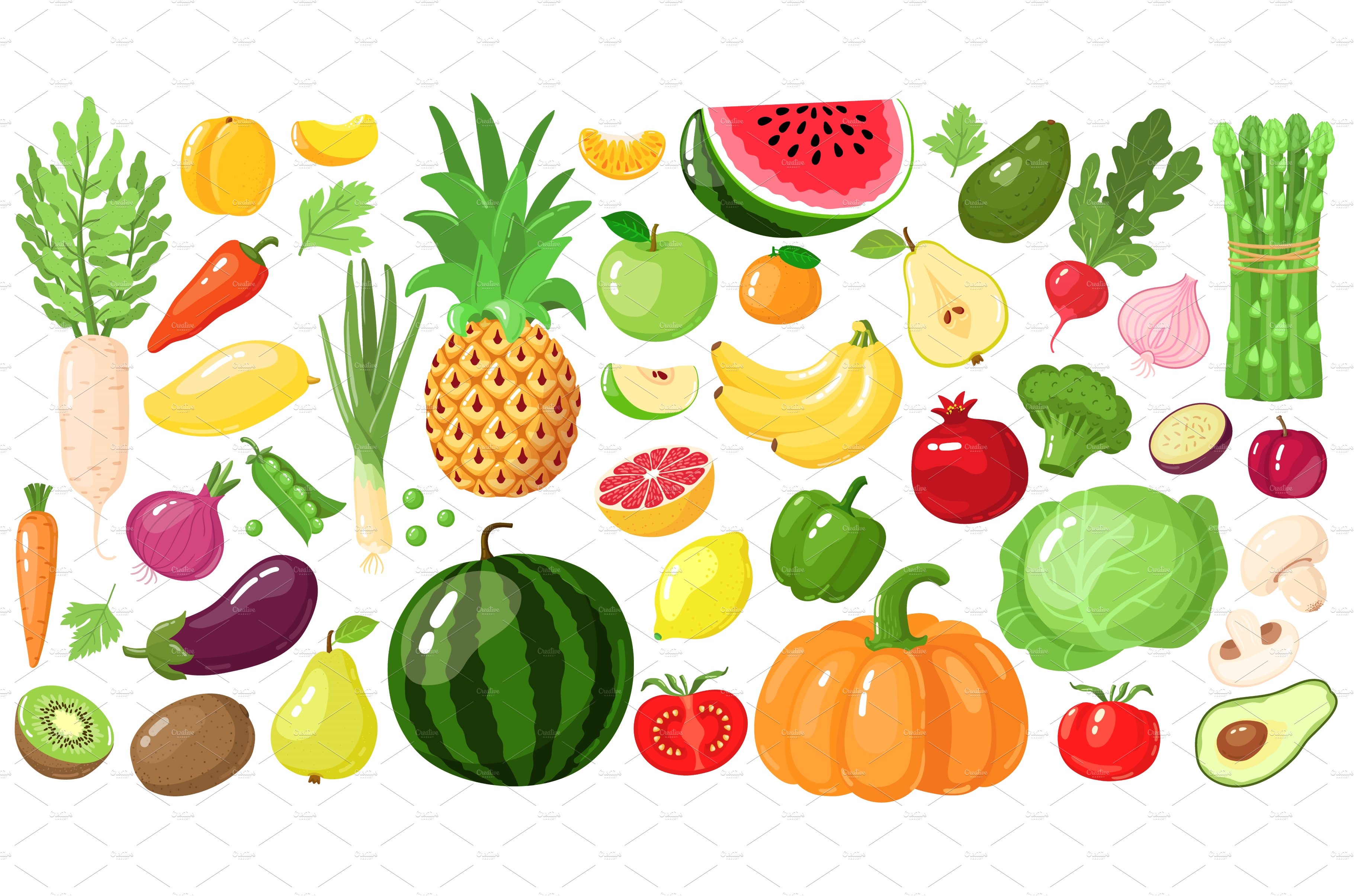 fruits and vegetables animated