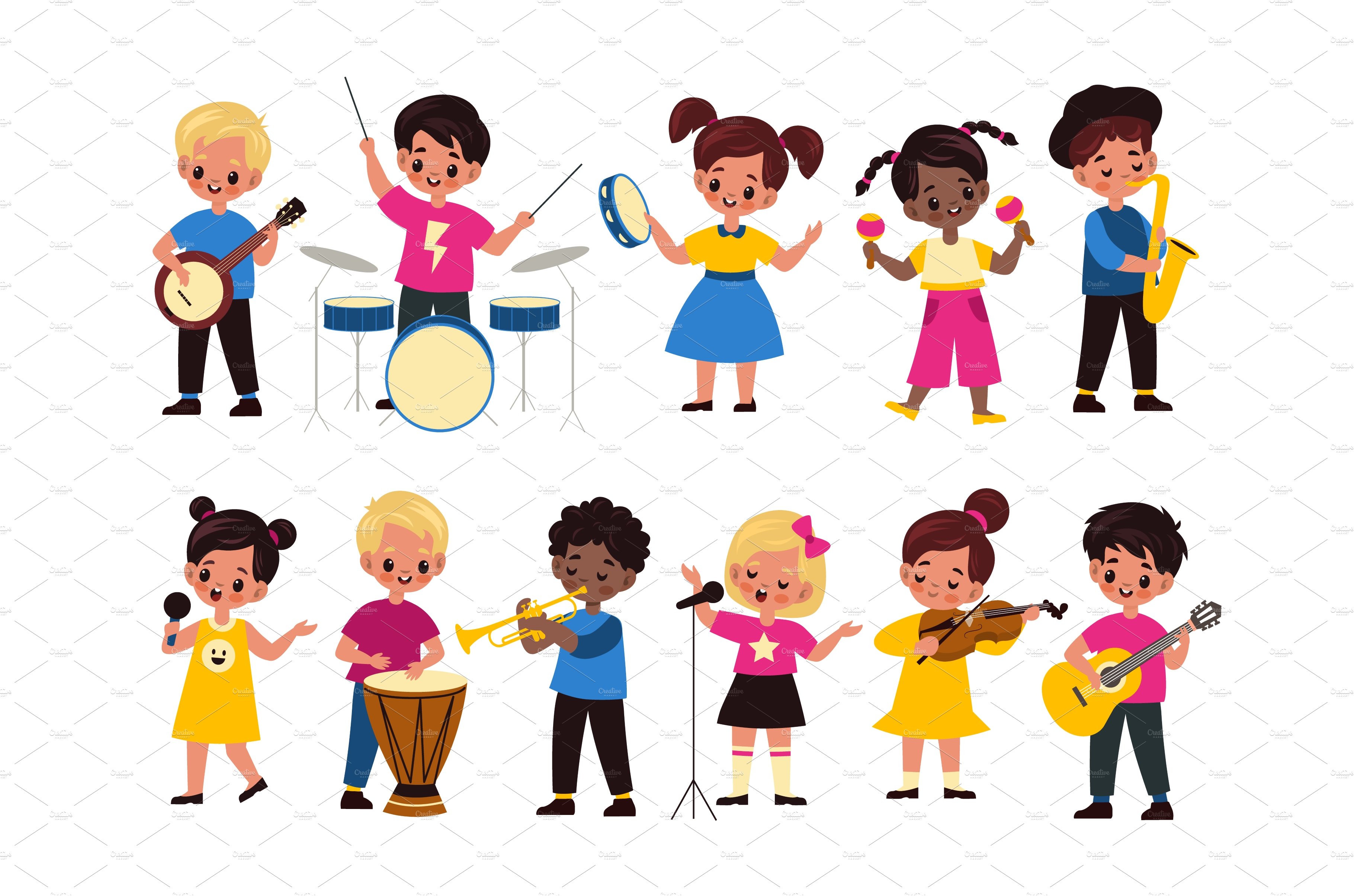 Children music orchestra. Kids music cover image.