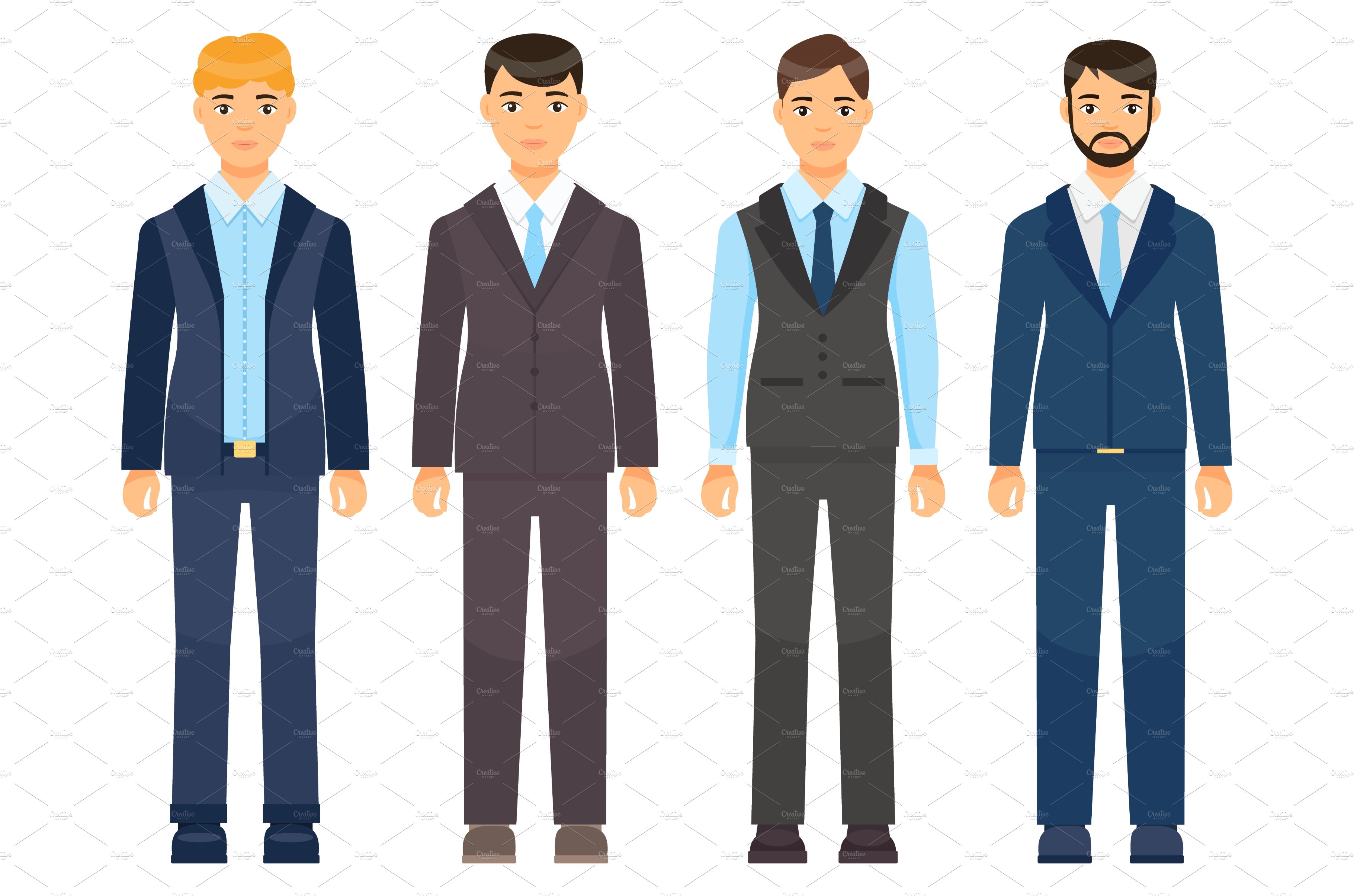 Business man clothes. Young men in cover image.