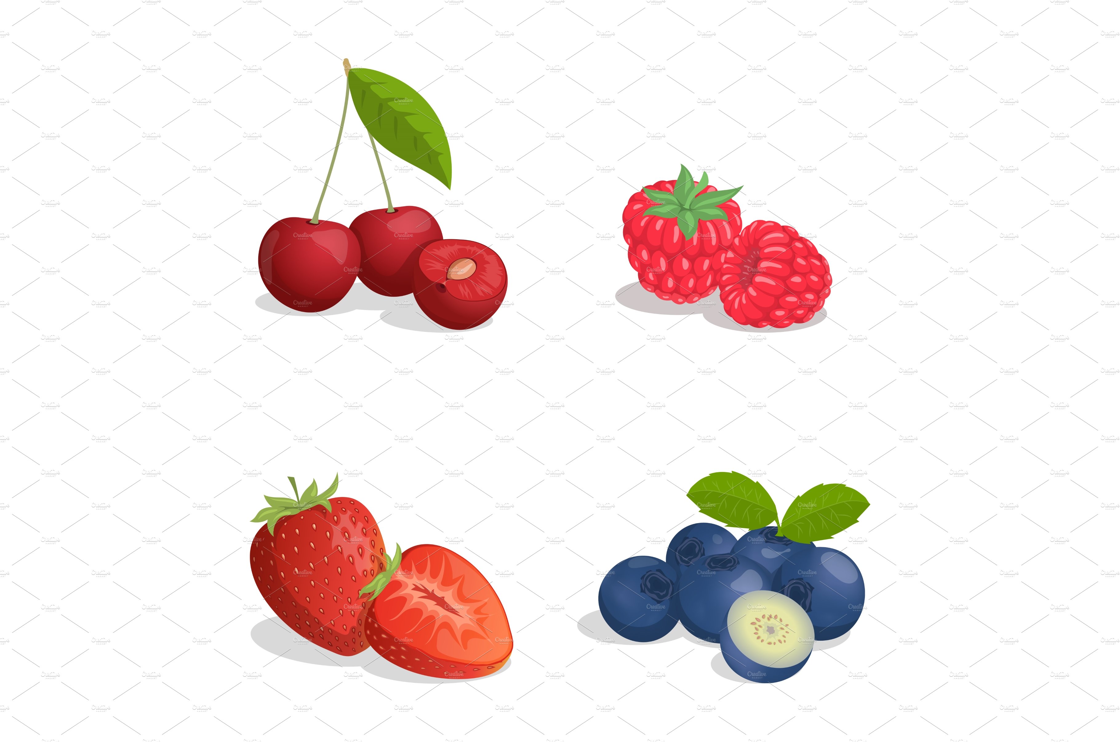 Cherry, raspberry, strawberry, and cover image.
