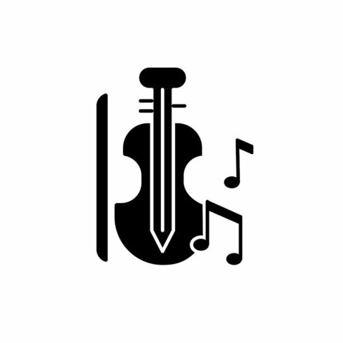 Music black glyph icon cover image.