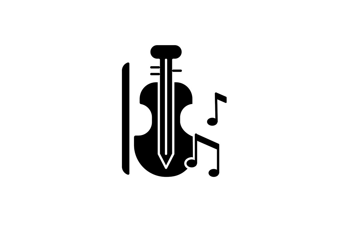 Music black glyph icon cover image.