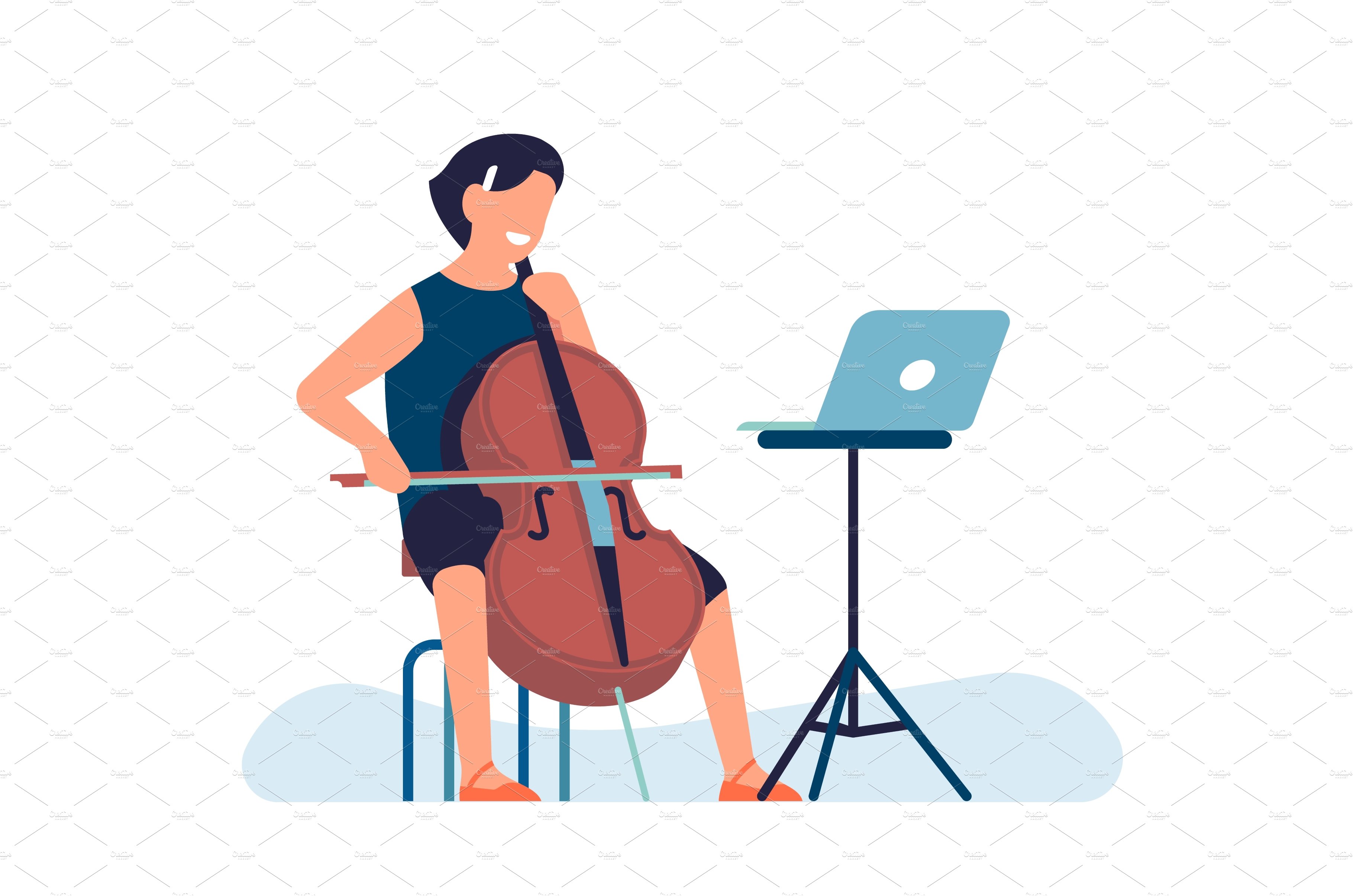 Woman plays cello. Online cover image.