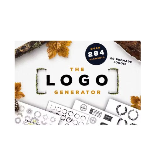 The Complete Logo Generator Pack + 800 Icons and Elements cover image.