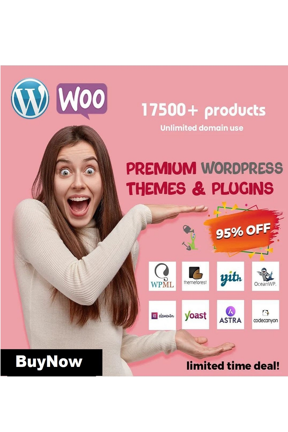 5,000+ Wordpress Themes + Plugin pinterest preview image.