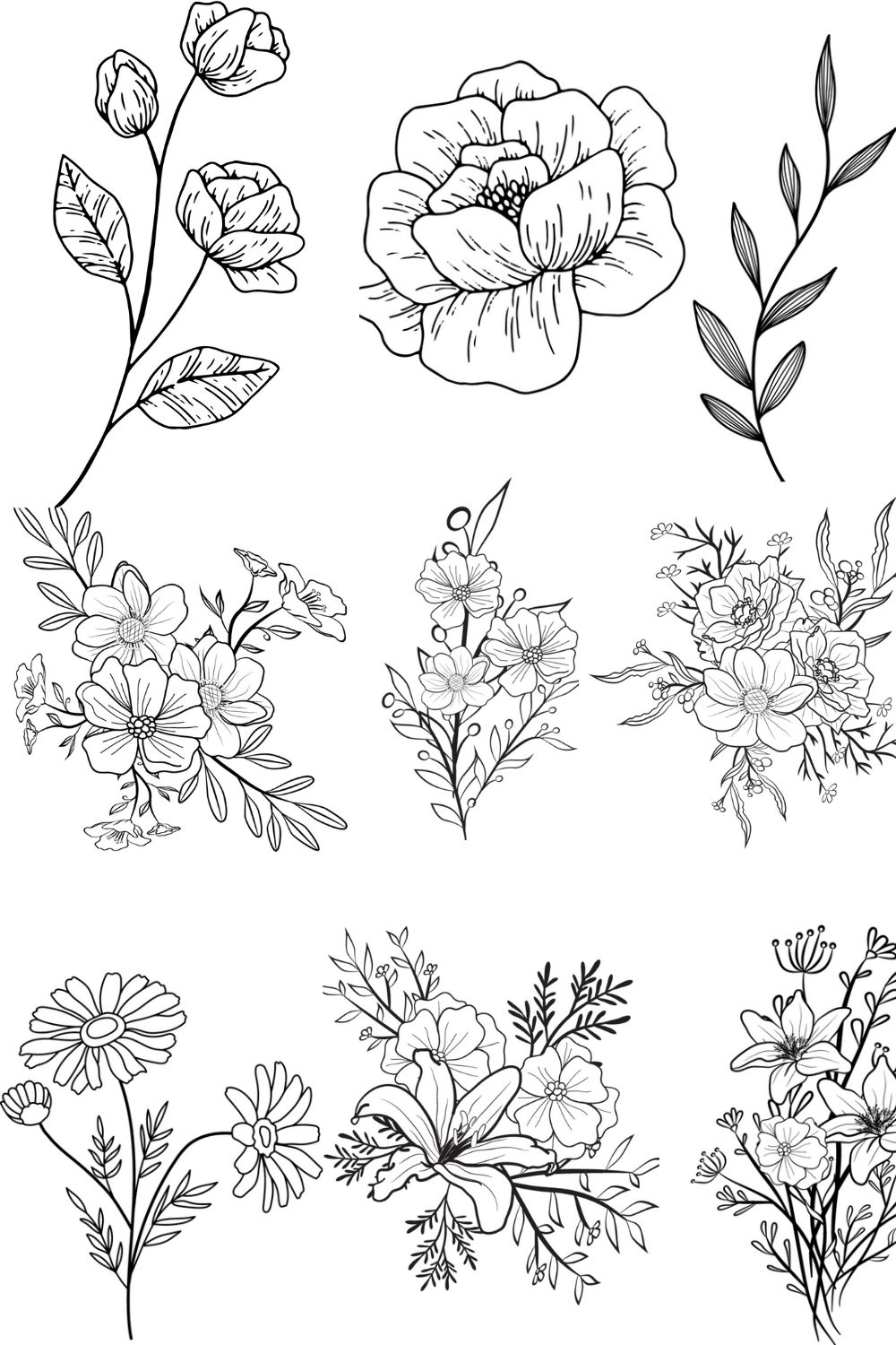 Coloring Pages | Kids Coloring Pages | Flower pinterest preview image.
