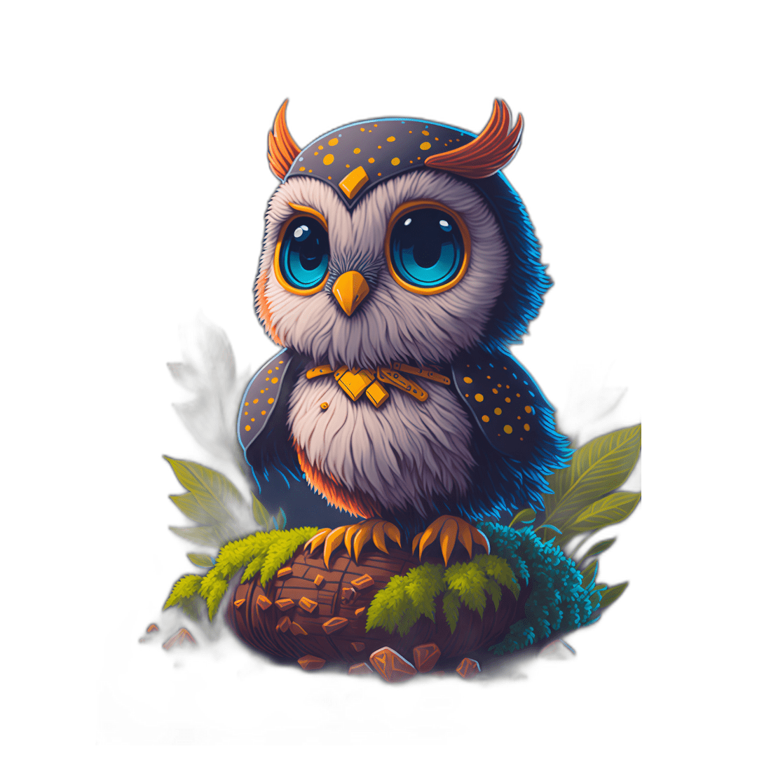 Cute owl 4k quality design for T-Shirts , logos , illustrations etc cover image.