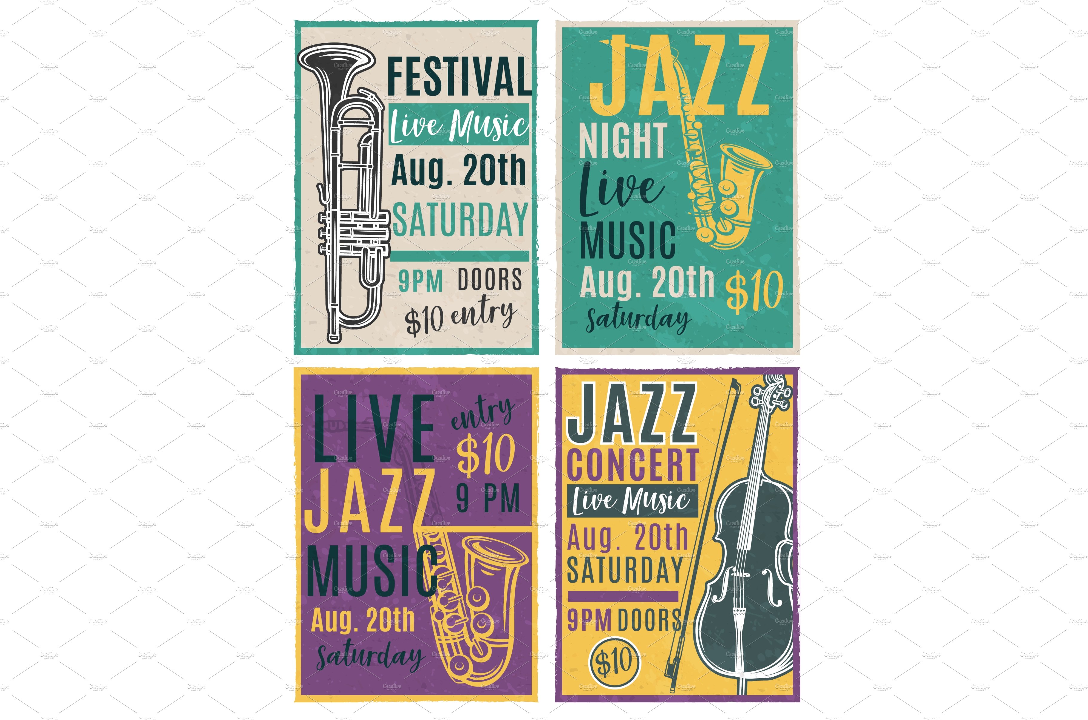 Jazz Festival Poster Template cover image.