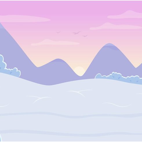 Sunset on winter mountains cover image.