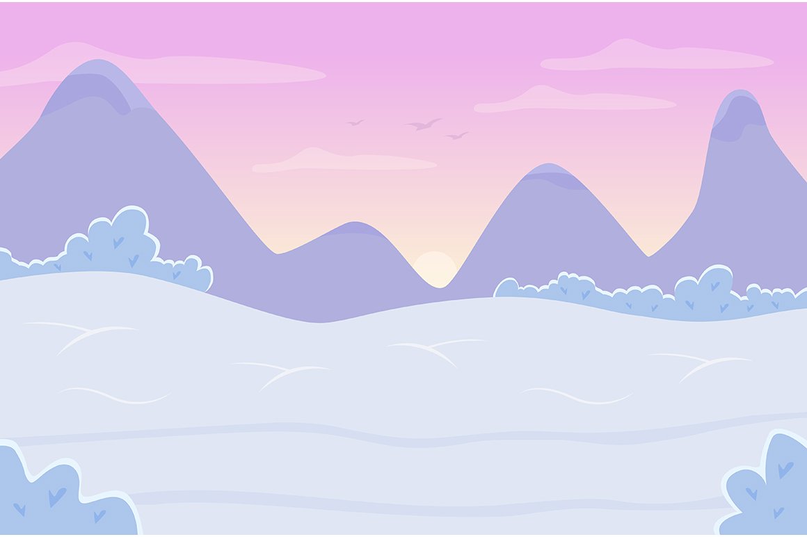 Sunset on winter mountains cover image.