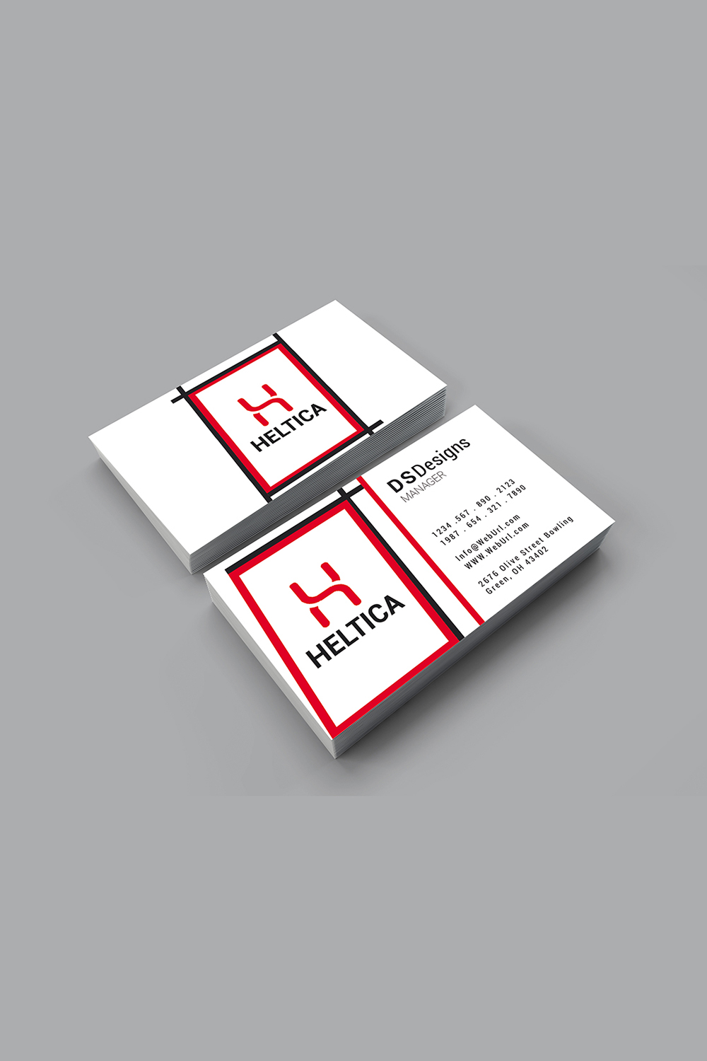 Simple and professional business card pinterest preview image.