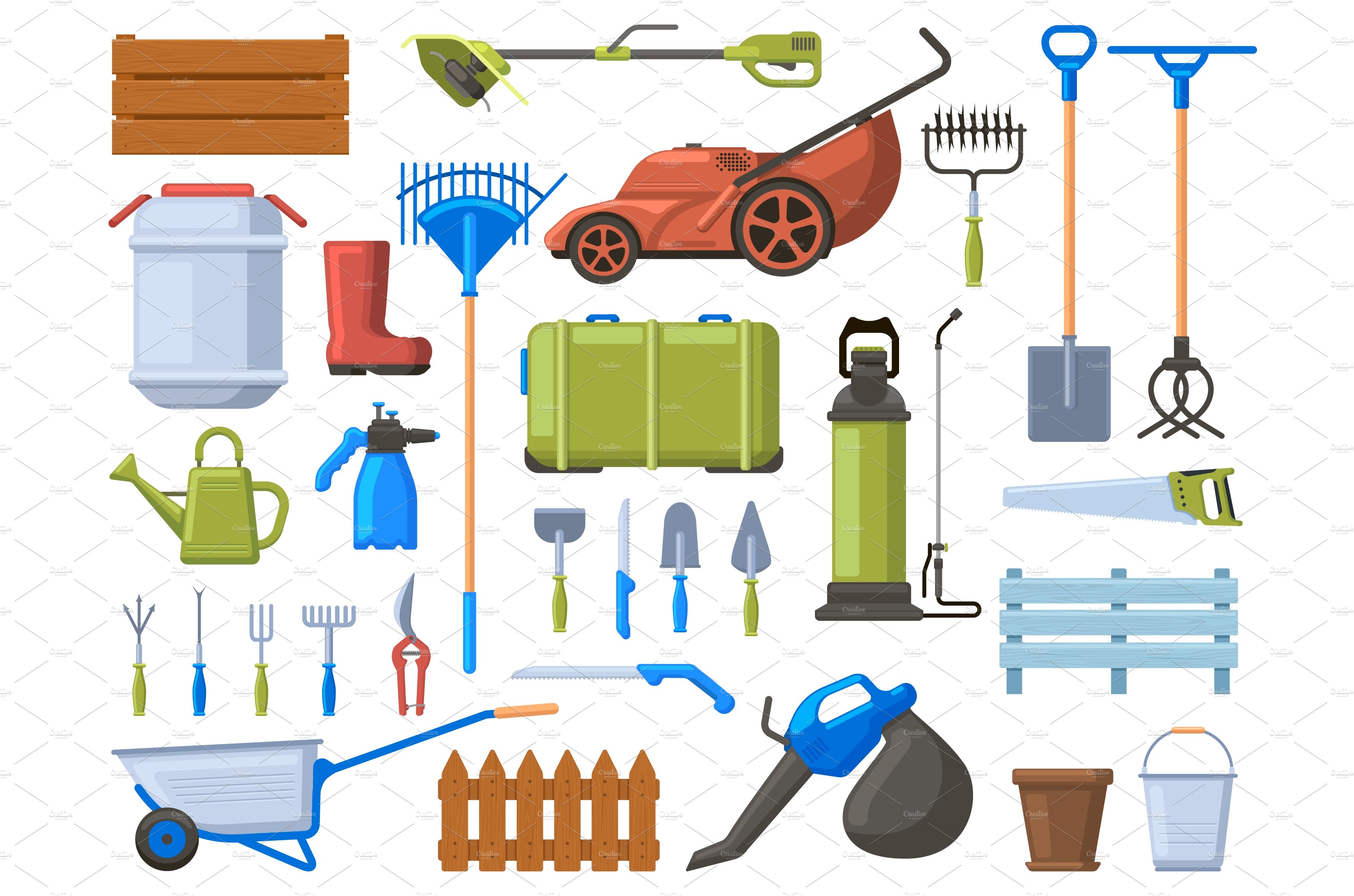Garden equipment. Agriculture cover image.
