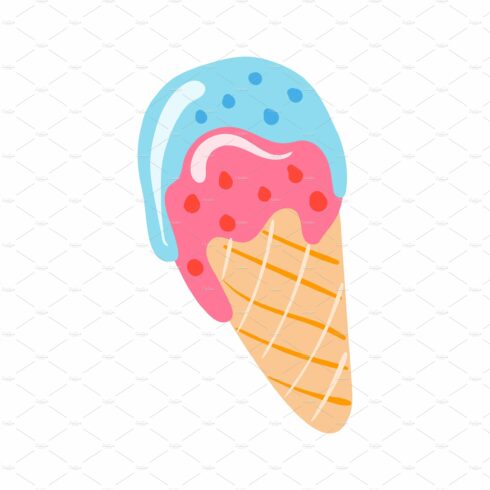 Ice cream cone with colored ball cover image.