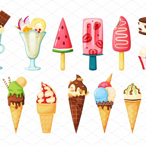 Ice cream cones. Strawberry popsicle cover image.