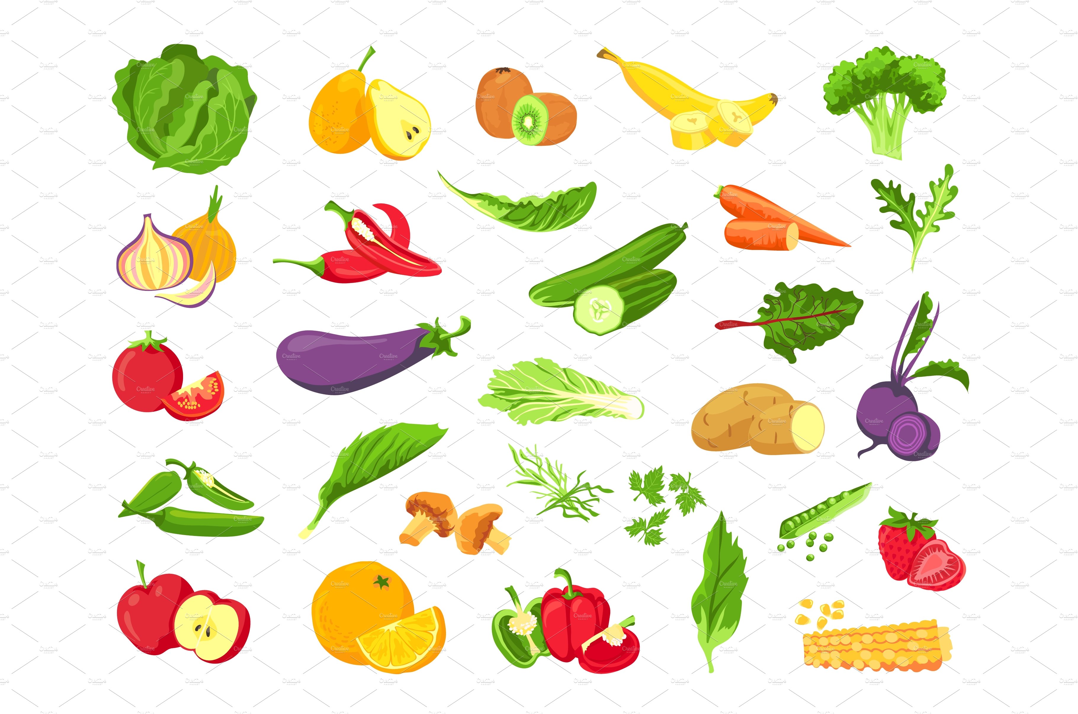 Vegetable and fruit. Fresh cover image.
