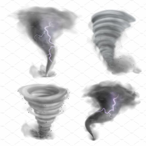 Hurricane vortex. Realistic tornado cover image.