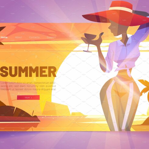 Summer banner with silhouette of cover image.