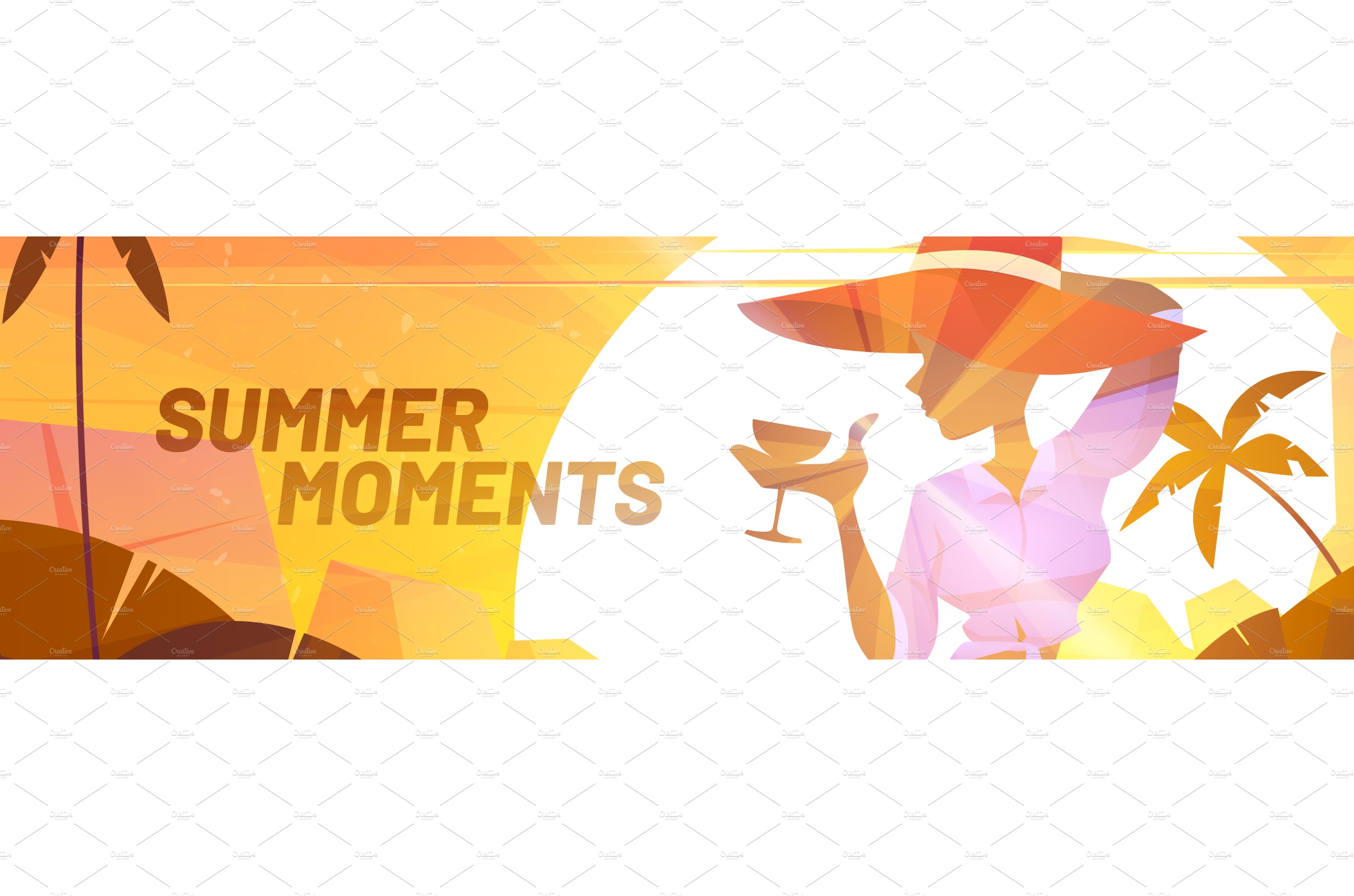 Summer poster with silhouette of cover image.