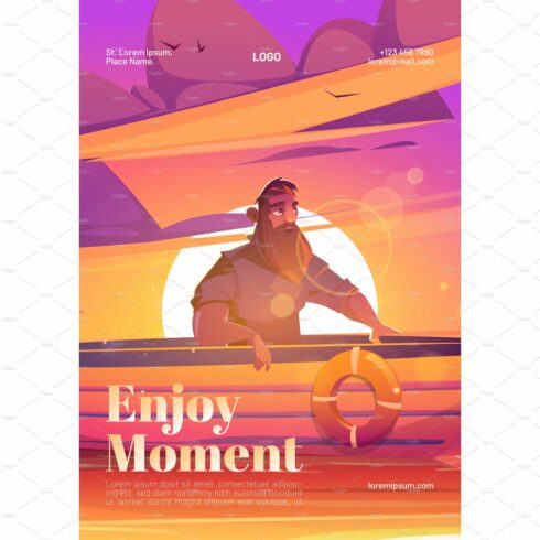 Enjoy moment poster with man in boat cover image.