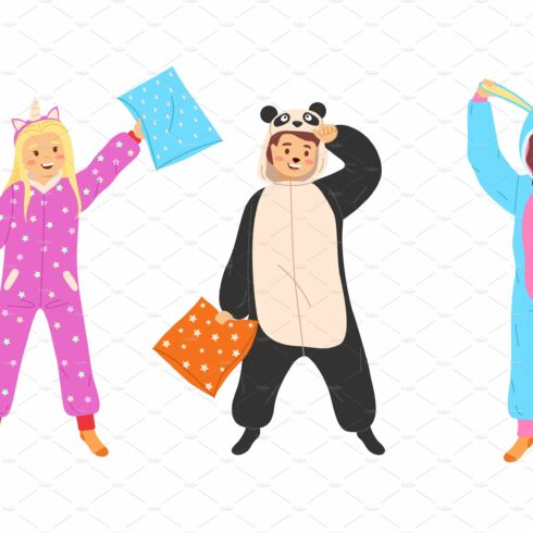 Kids animal pajamas. Boys and girls cover image.