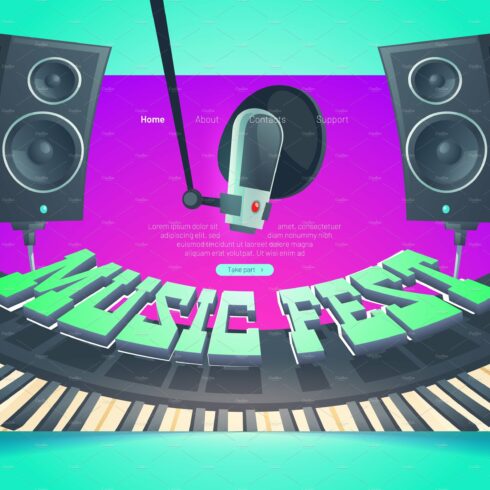 Music fest, live musical concert cover image.
