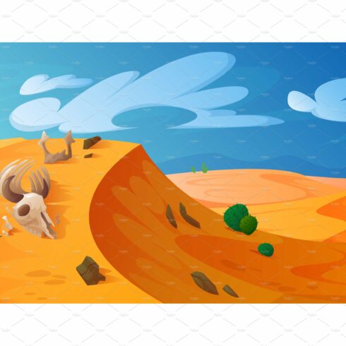 Desert dune with golden sand, animal cover image.