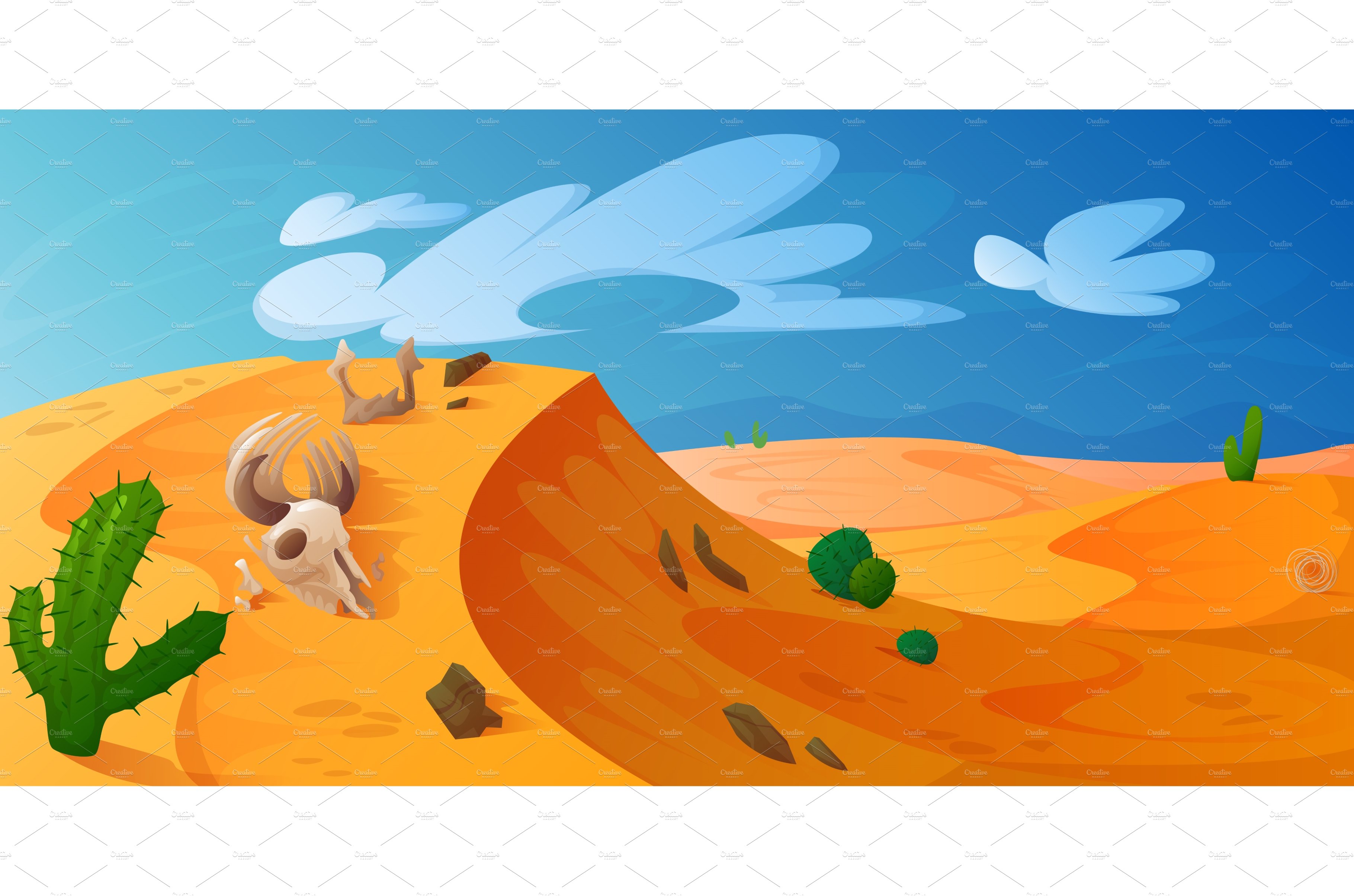 Desert dune with golden sand, animal cover image.