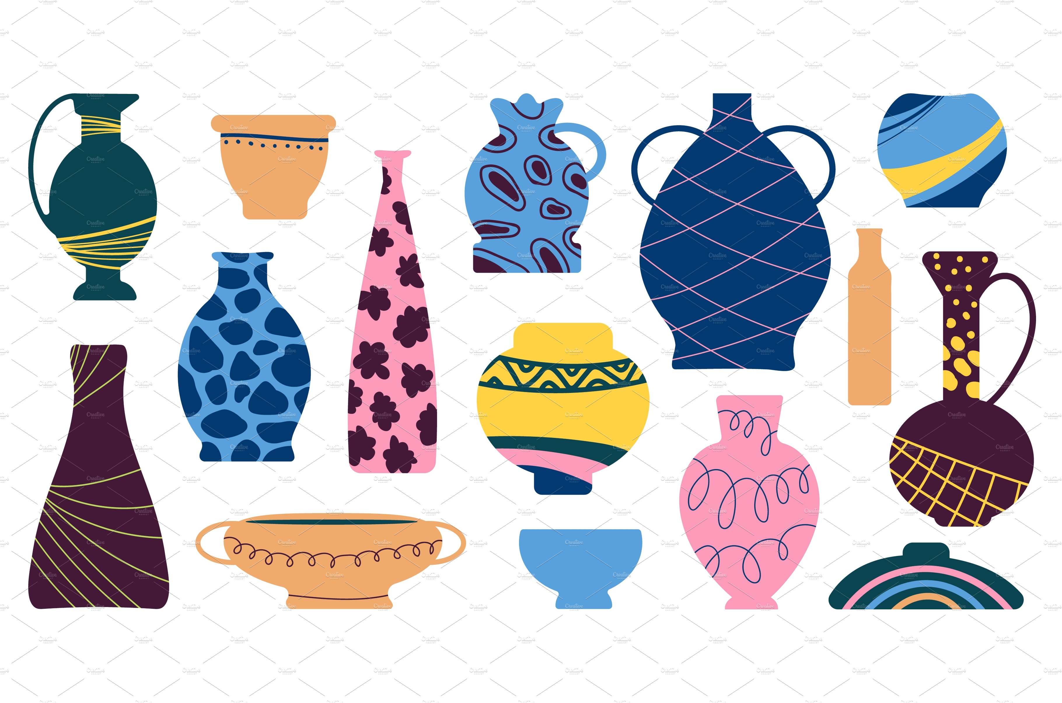 Ceramic vases. Antique vase, ancient cover image.