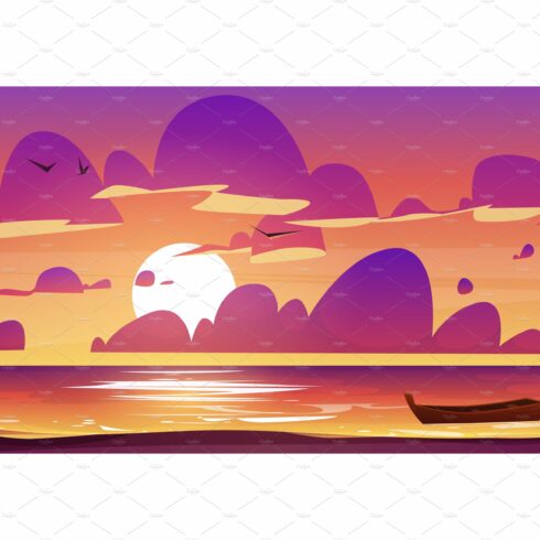 Sea or ocean beach with wooden boat cover image.