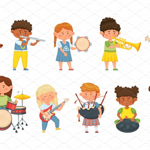Kids playing musical instruments cover image.