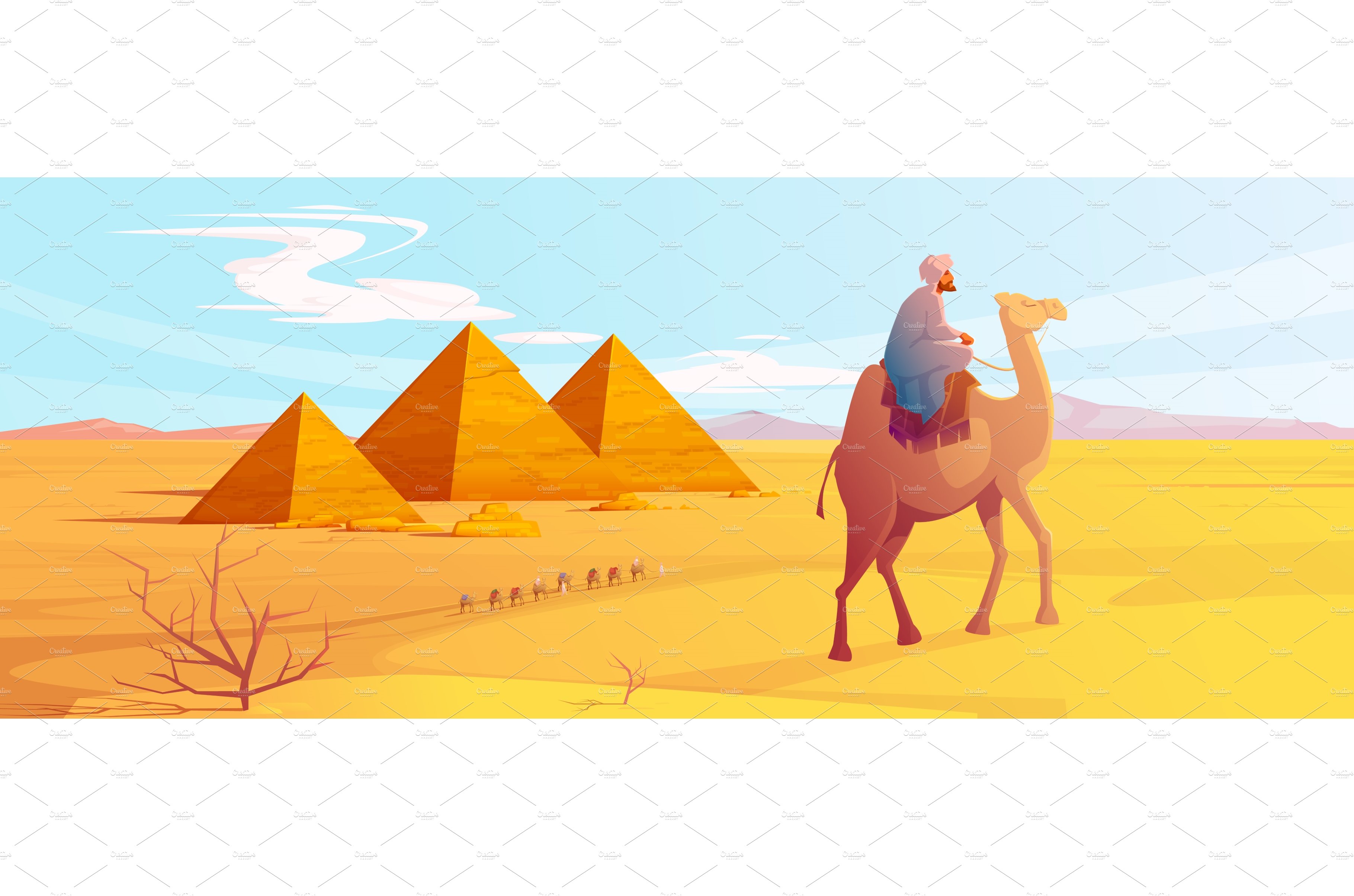 Egypt desert landscape with pyramids cover image.