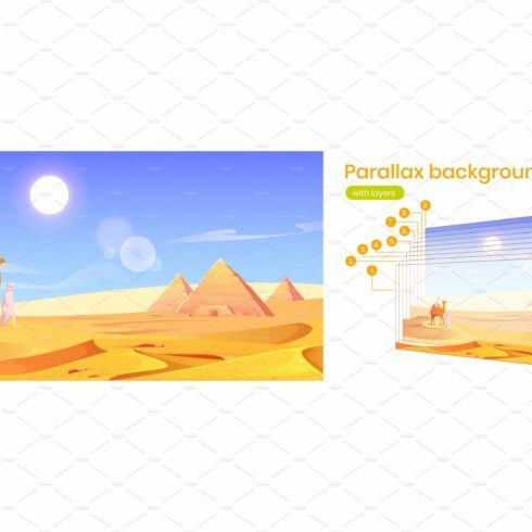 Parallax background Egypt desert cover image.