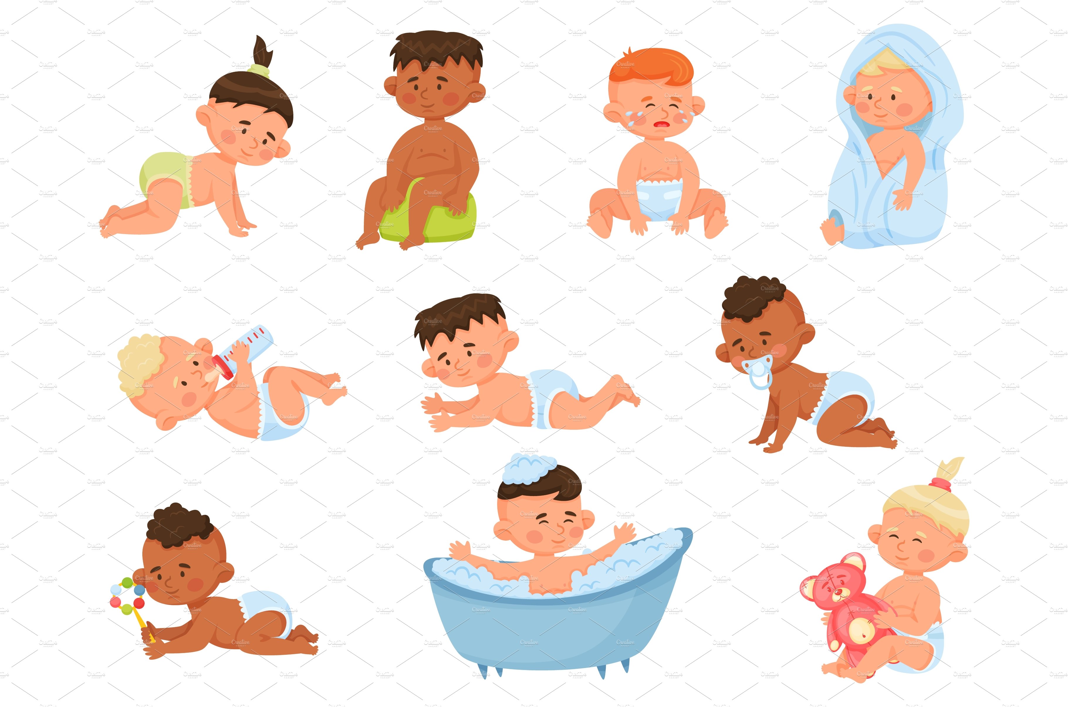 Cartoon babies, infants or toddlers cover image.