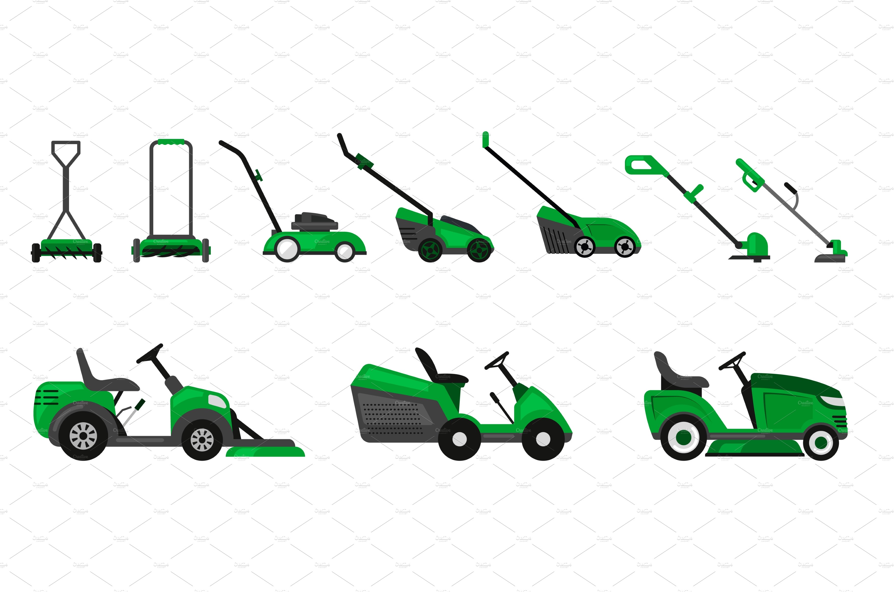 grass cutting. lawnmower machine for cover image.