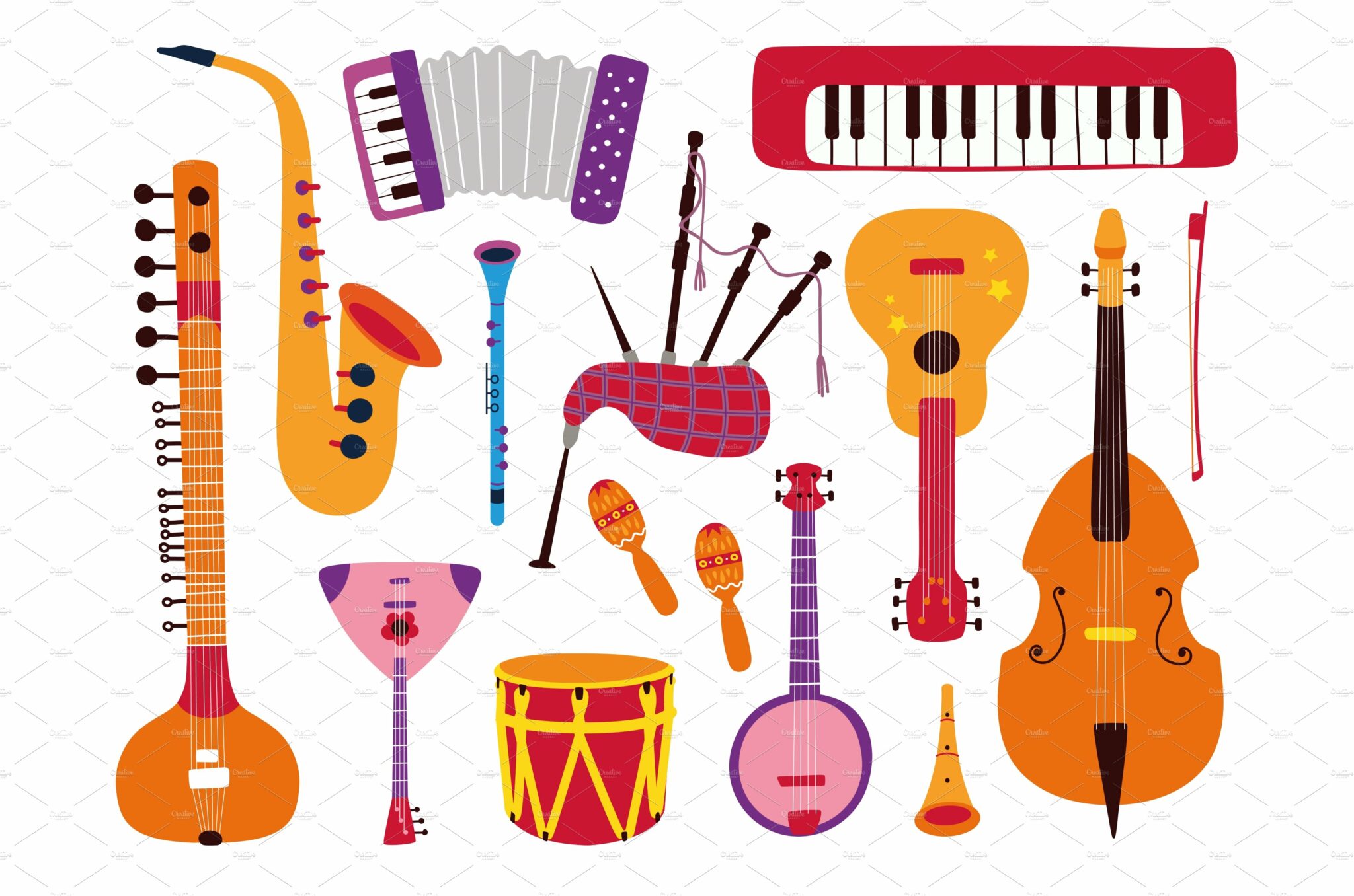 Cartoon musical instruments – MasterBundles