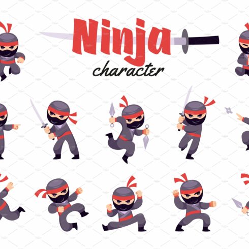 Cartoon ninja character. Japanese cover image.