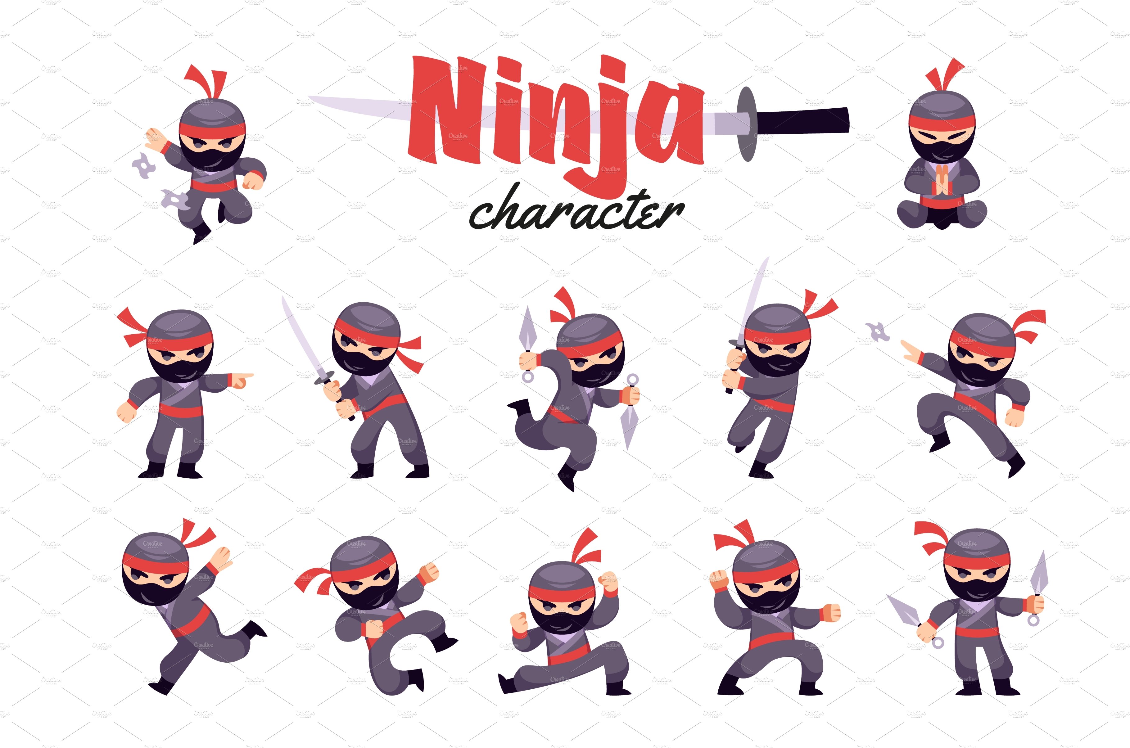 Cartoon ninja character. Japanese cover image.