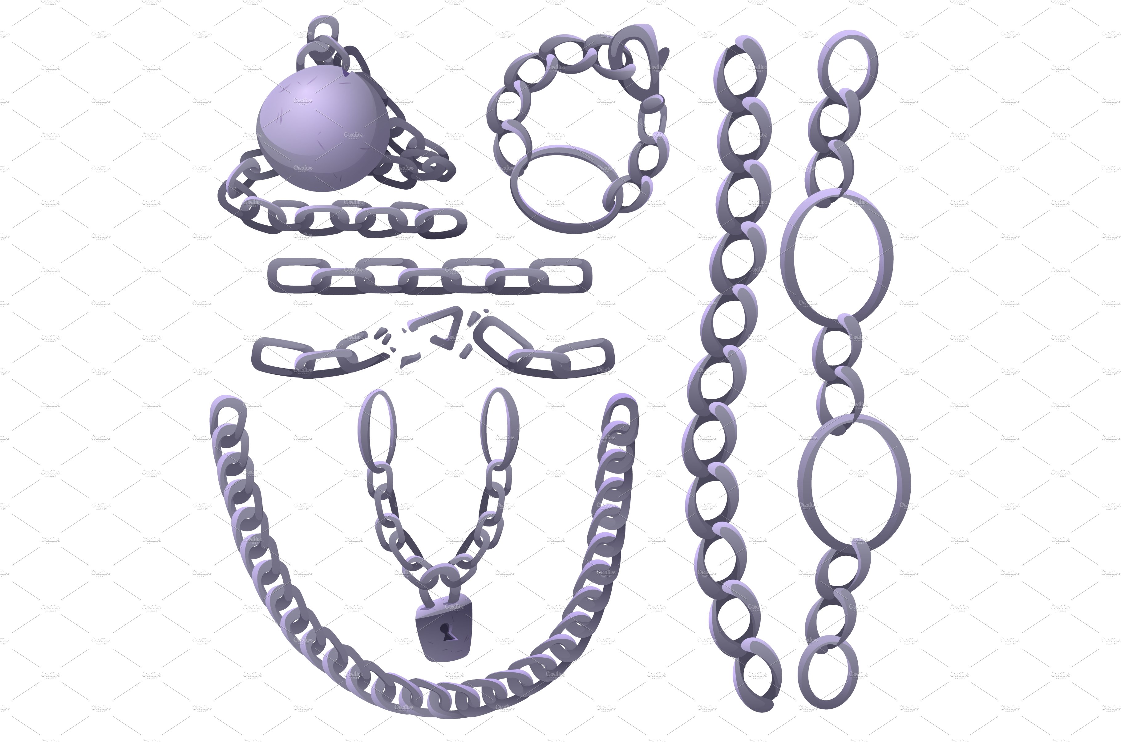 Metal chains with whole and broken cover image.