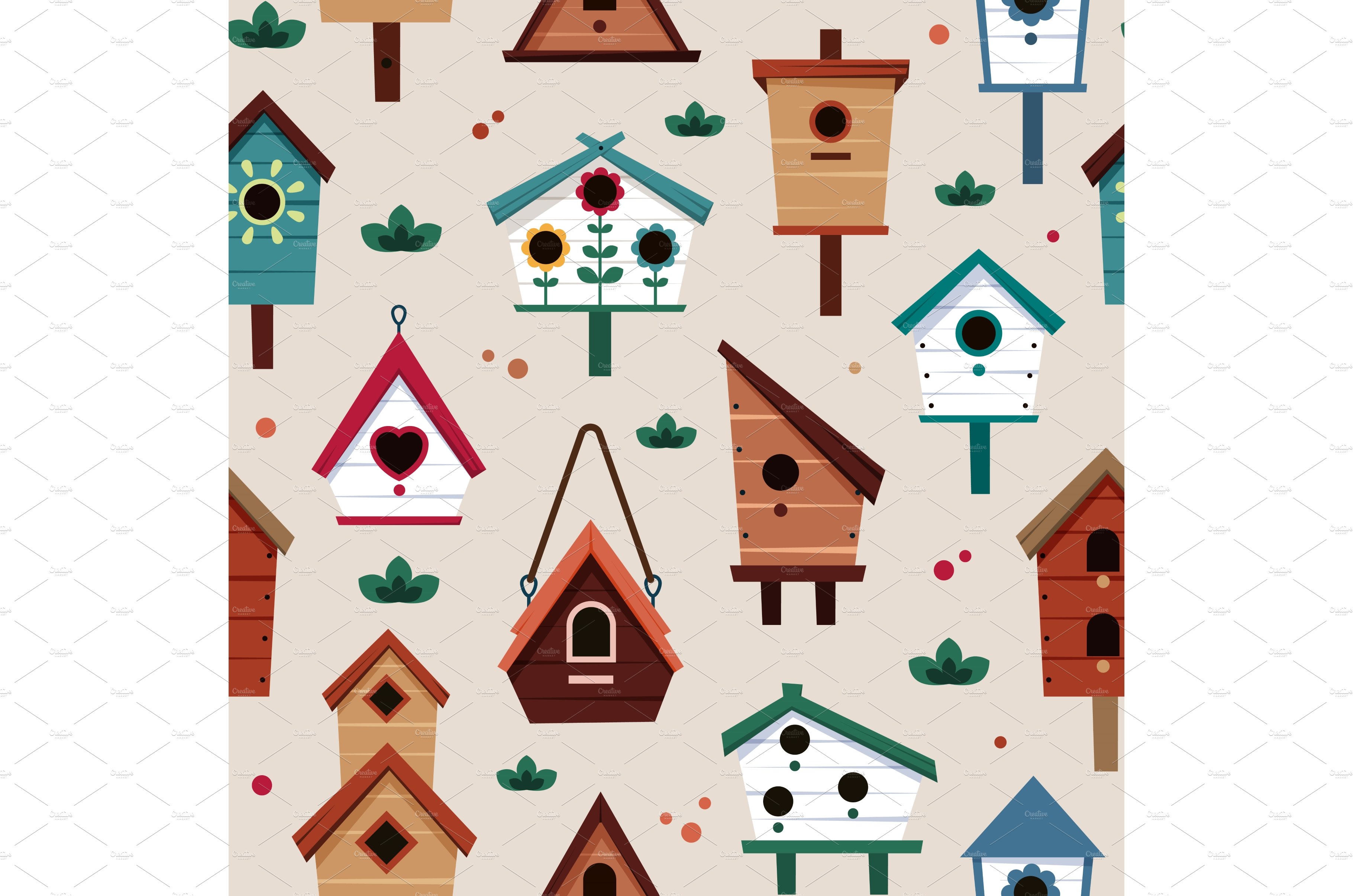 birdhouse pattern. roofing wooden cover image.